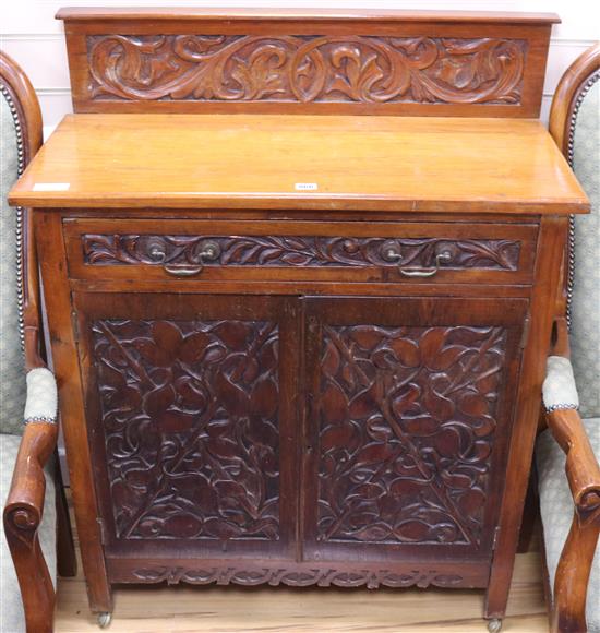 A carved chiffonier W.86cm